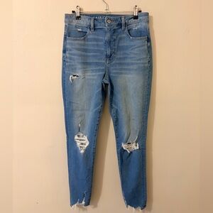 American Eagle Outfitters Light Blue Ripped Skinny Jeans